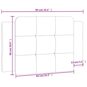 vidaXL Oreiller de tête de lit « Zadar » noir et blanc 90 cm similicuir