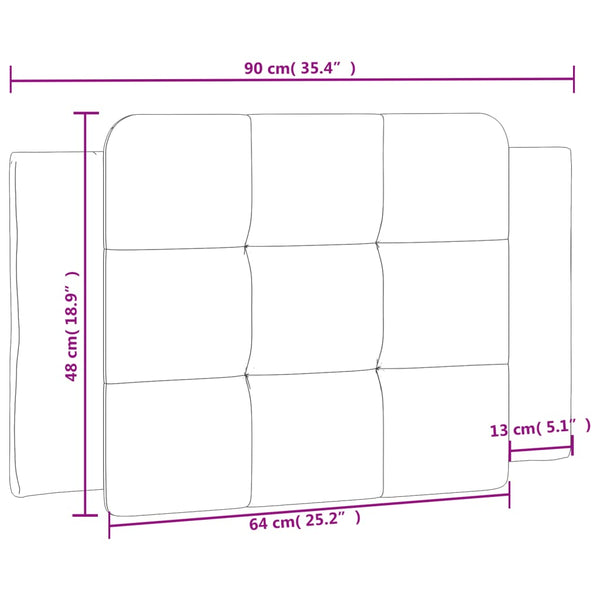vidaXL Oreiller de tête de lit « Zadar » noir et blanc 90 cm similicuir