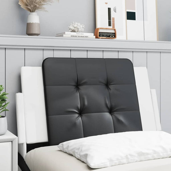 vidaXL Oreiller de tête de lit « Zadar » noir et blanc 90 cm similicuir