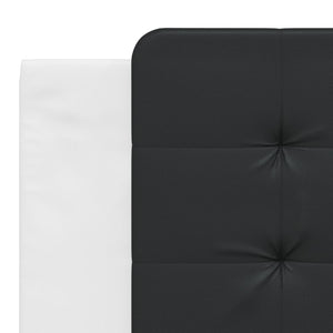 Kopfteil Kissen Zadar, Kunstleder Schwarz/Weiß, 180 cm