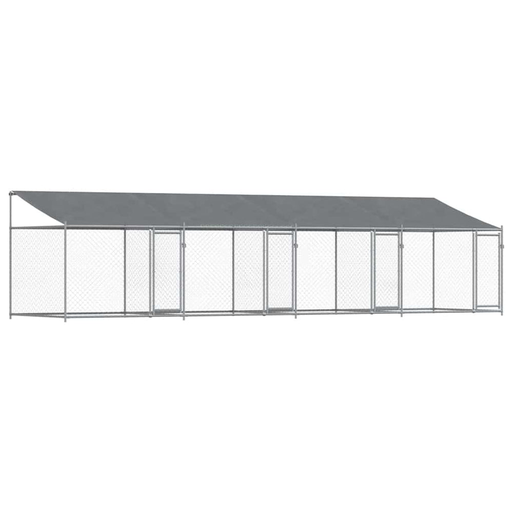 Hundezwinger mit Dach Grau 8x2x2 m