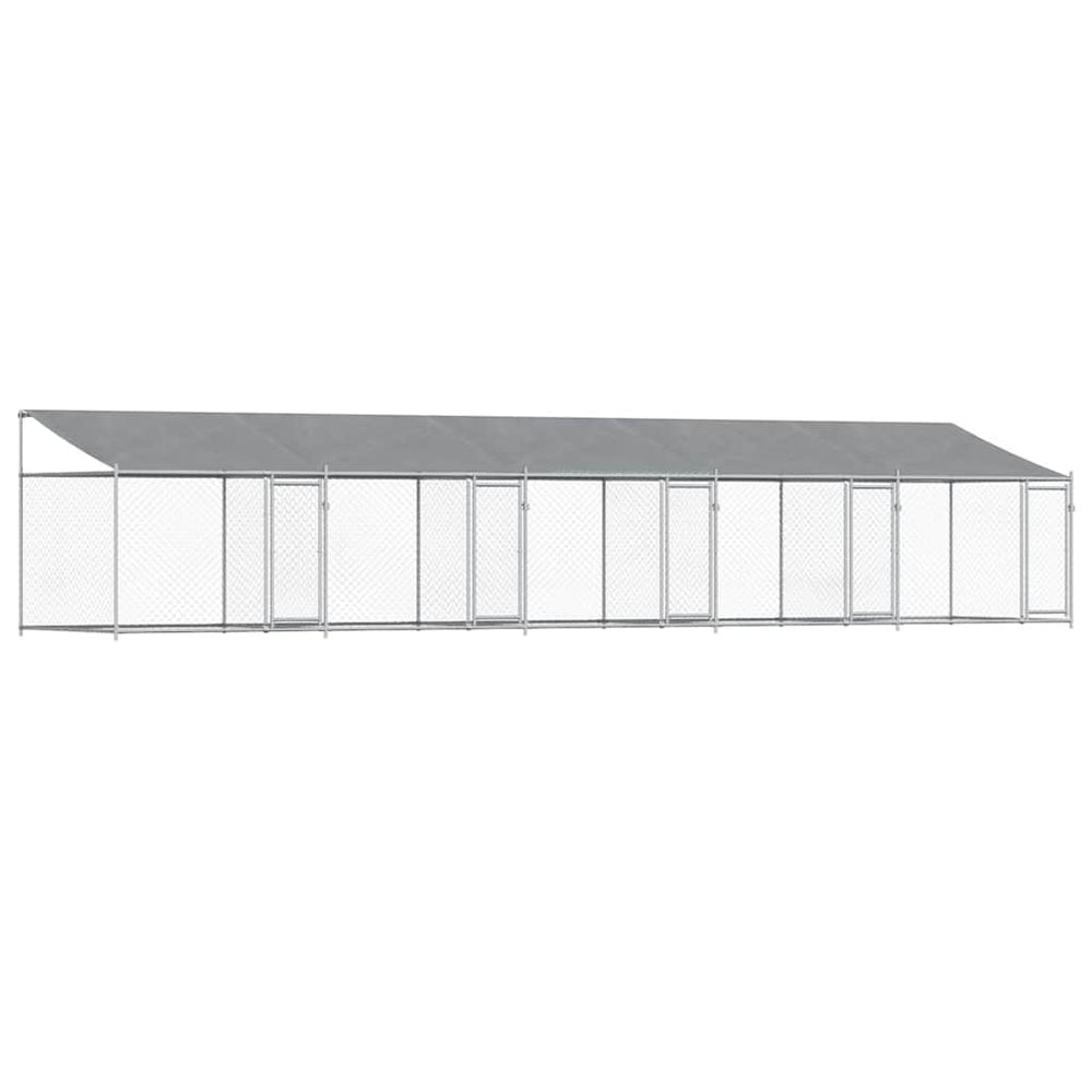 Hundezwinger mit Dach 10x2x2m Grau