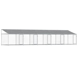 Hundezwinger mit Dach 10x2x2m Grau