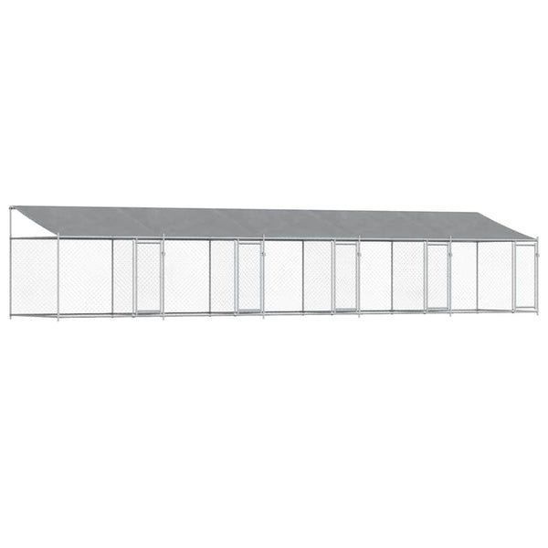 Hundezwinger mit Dach 10x2x2m Grau