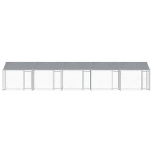 Hundezwinger mit Dach 10x2x2m Grau