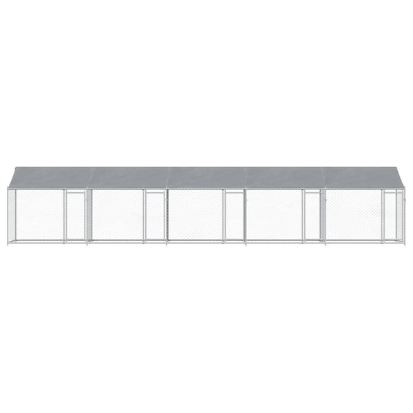Hundezwinger mit Dach 10x2x2m Grau