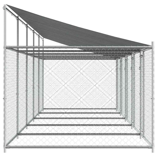 Hundezwinger mit Dach 10x2x2m Grau