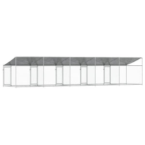 Hundezwinger mit Dach 10x2x2m Grau