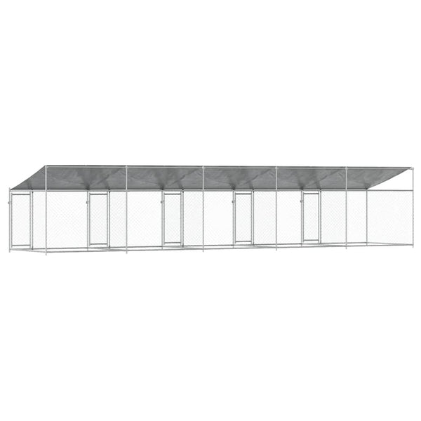 Hundezwinger mit Dach 10x2x2m Grau