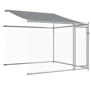 Hundezwinger mit Dach 10x2x2m Grau