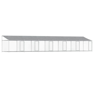 Hundezwinger mit Dach 12x2x2 m Stahl Grau