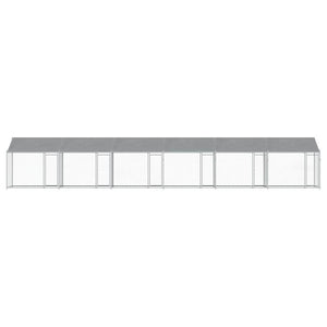 Hundezwinger mit Dach 12x2x2 m Stahl Grau
