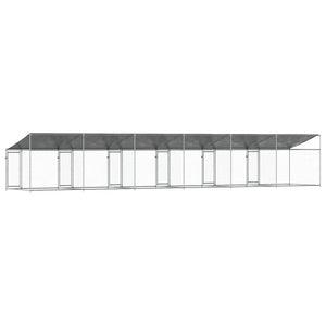 Hundezwinger mit Dach 12x2x2 m Stahl Grau