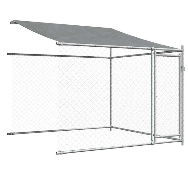 Hundezwinger mit Dach 12x2x2 m Stahl Grau