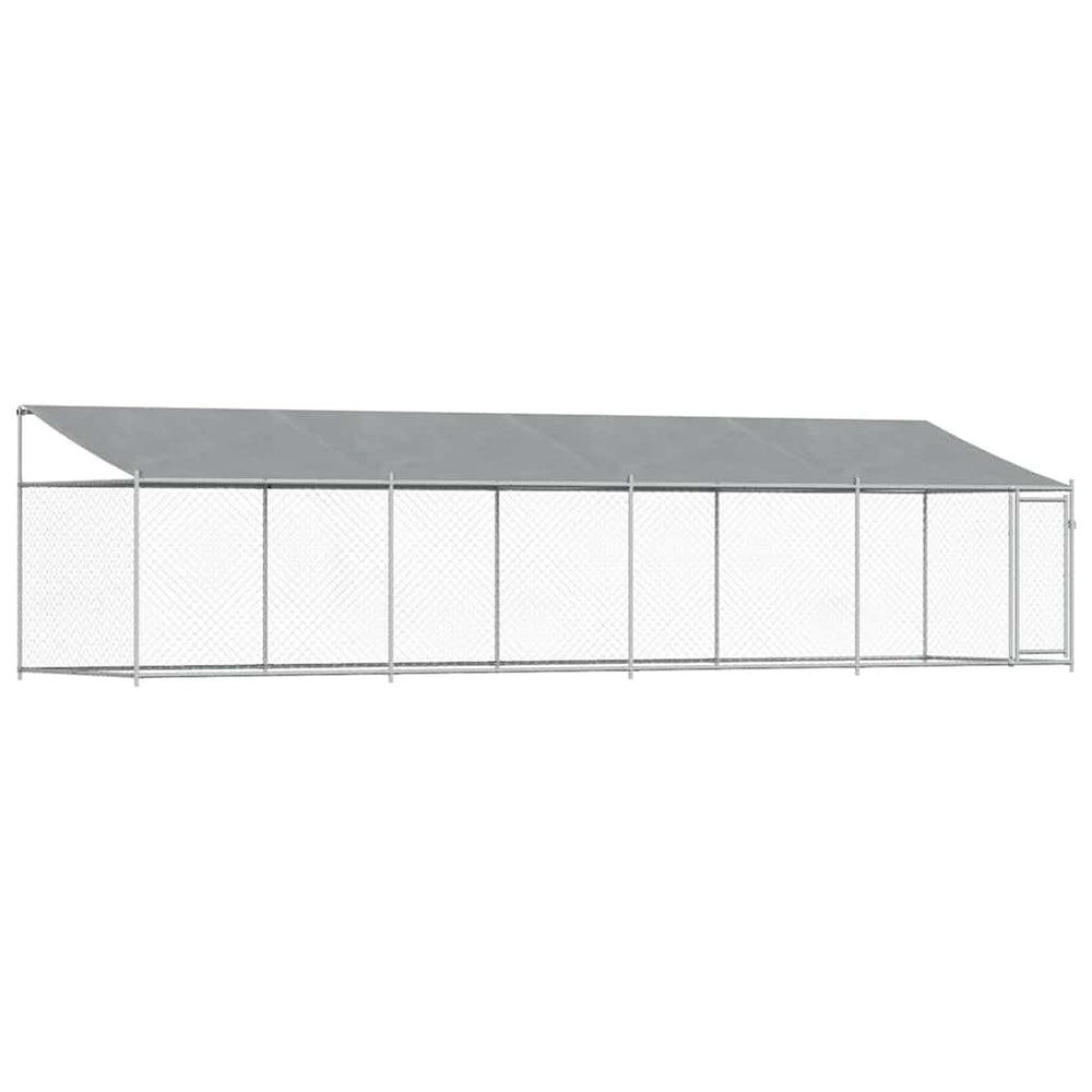 Hundezwinger mit Dach 8x2x2m Grau