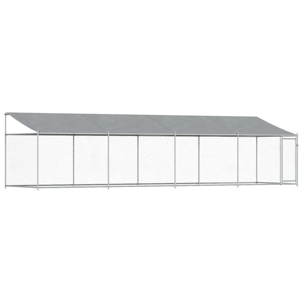 Hundezwinger mit Dach 8x2x2m Grau