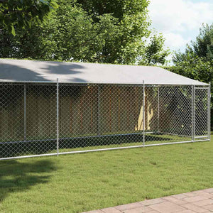 Hundezwinger mit Dach 8x2x2m Grau