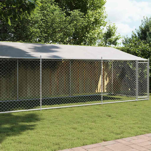 Hundezwinger mit Dach 8x2x2m Grau