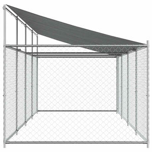 Hundezwinger mit Dach 8x2x2m Grau