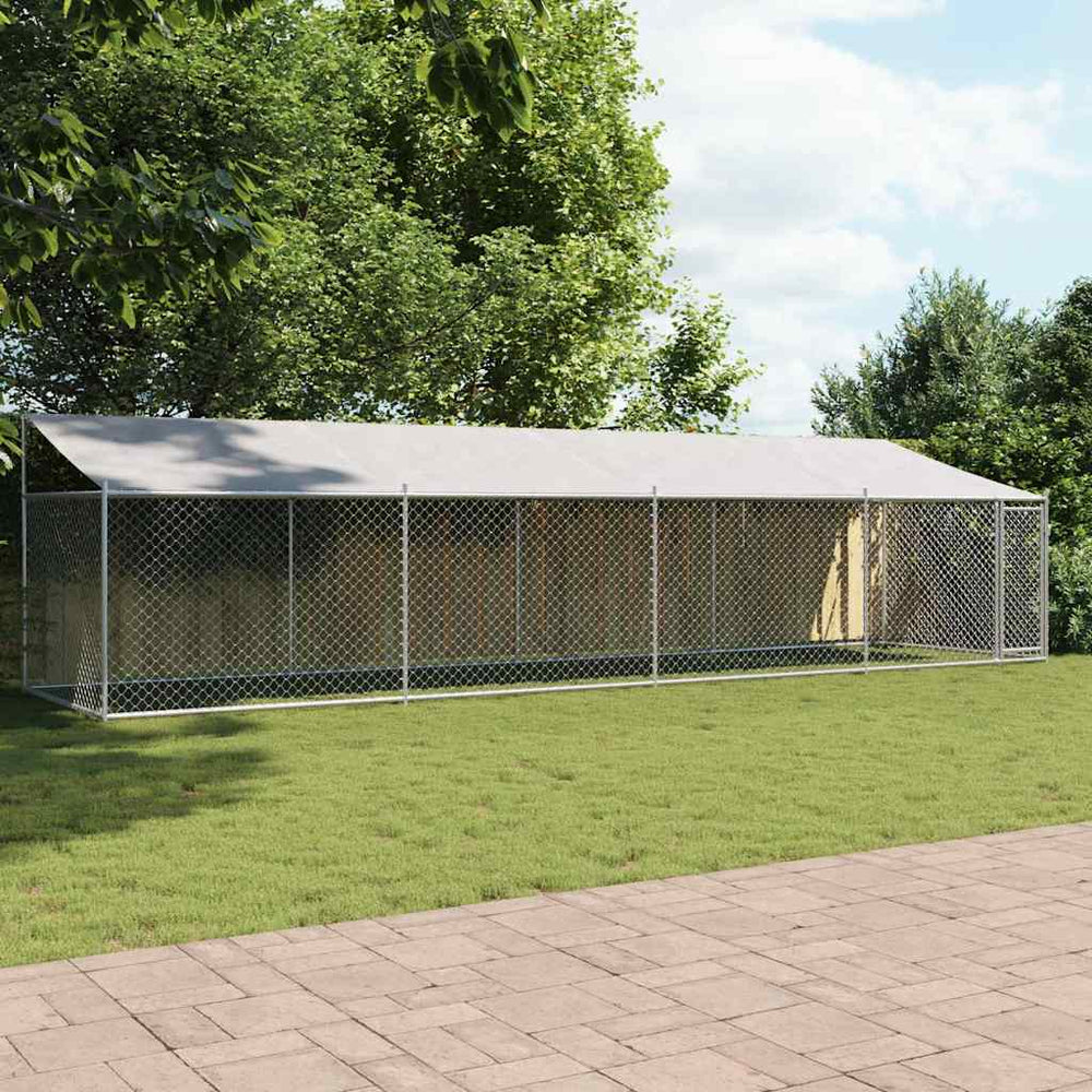 Hundezwinger mit Dach 8x2x2m Grau
