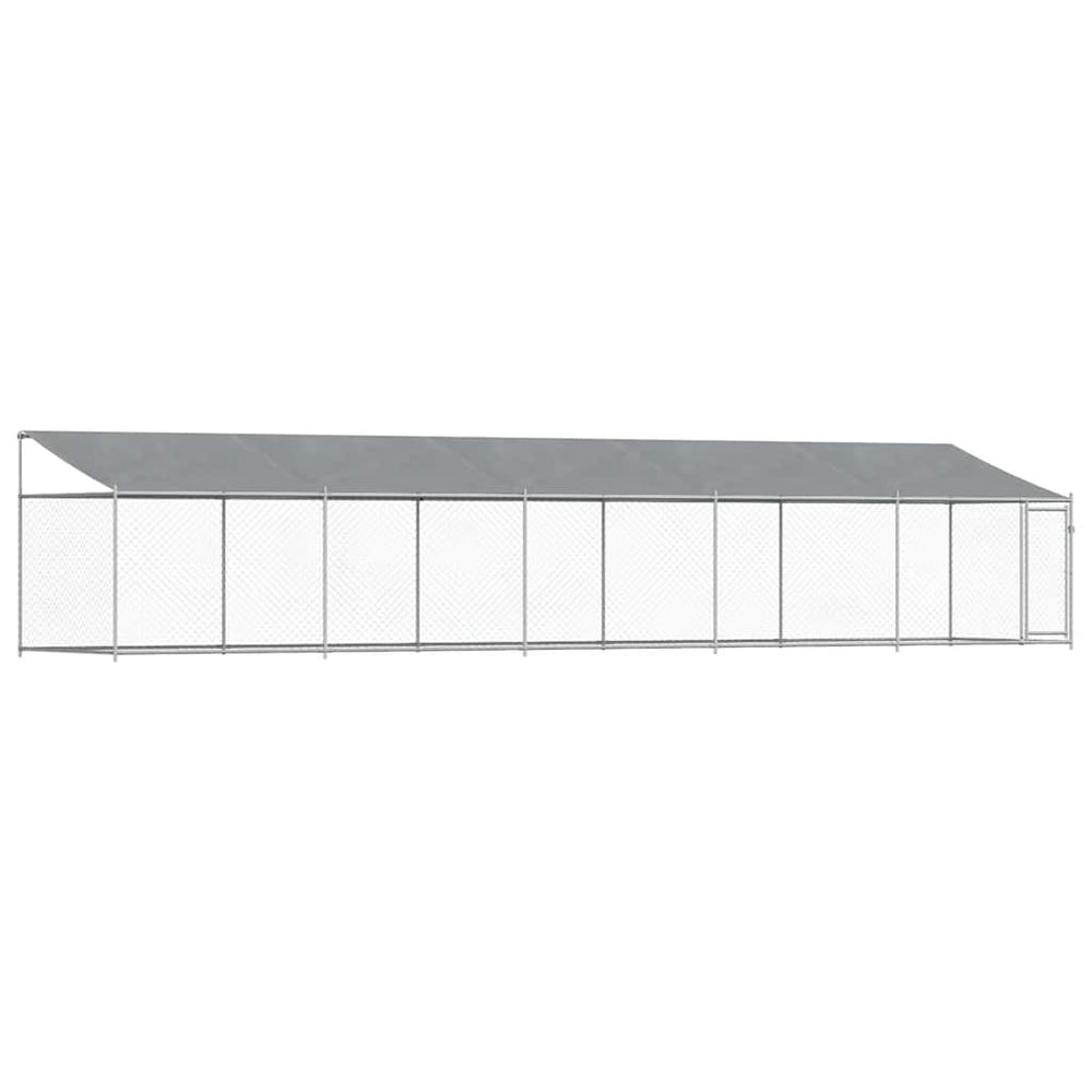 Hundezwinger mit Dach 10x2x2m Grau