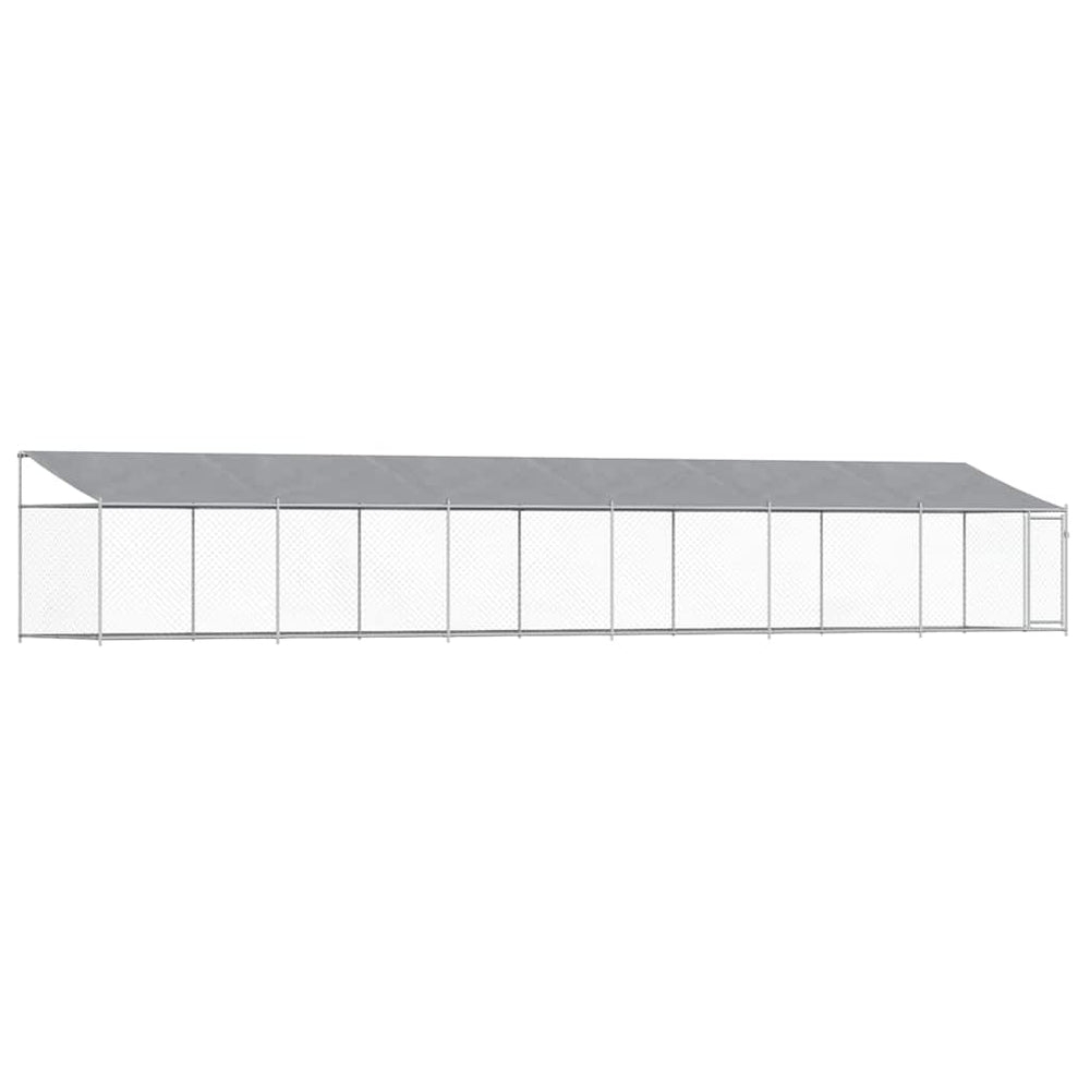 Hundezwinger mit Dach 12x2x2 m Grau