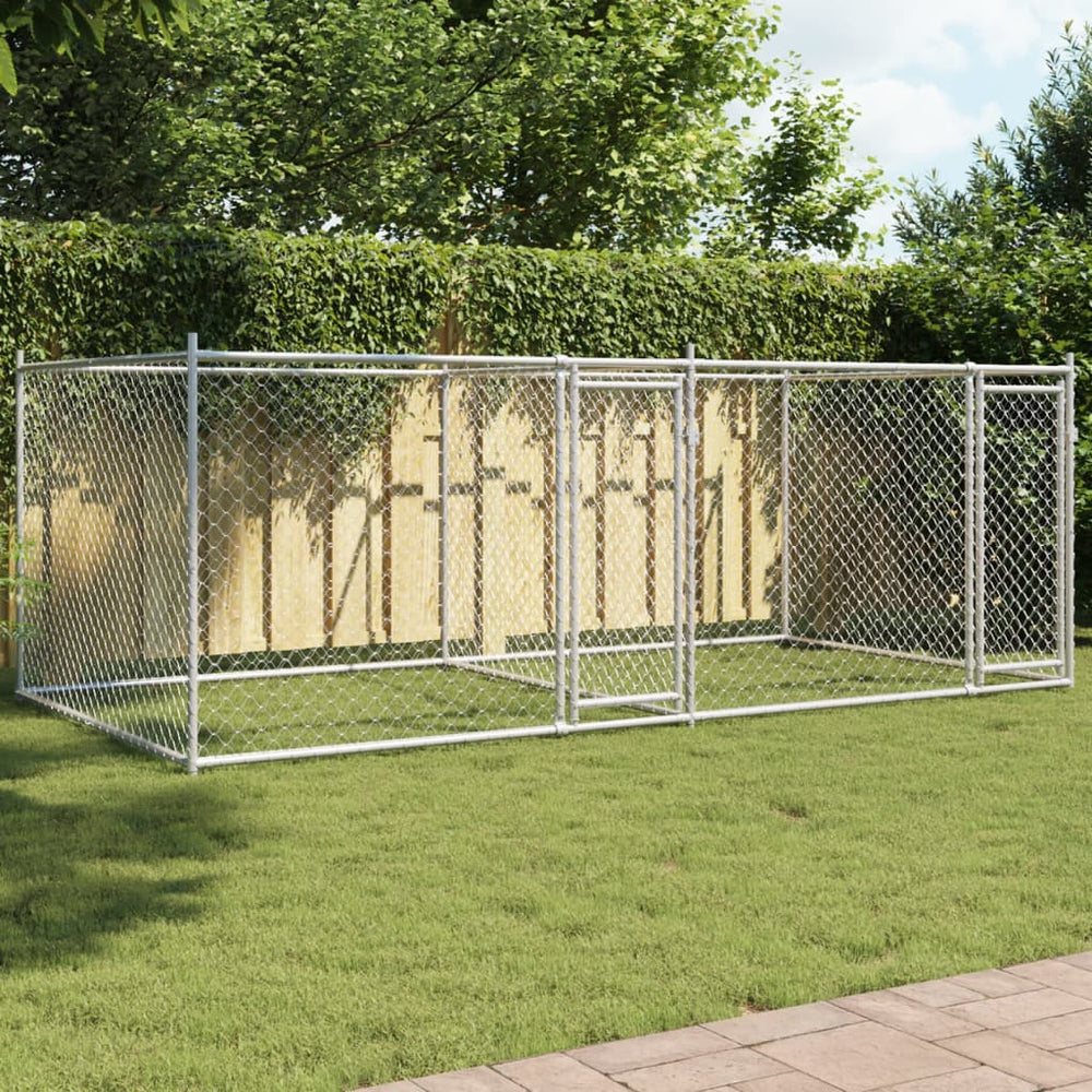 Hundezwinger Grau 4x2x1,5 m Verzinkt