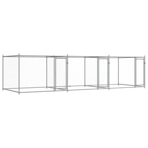 vidaXL Chenil avec portes Gris 6x2x1,5 m Acier galvanisé