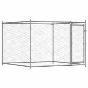 vidaXL Chenil avec portes Gris 6x2x1,5 m Acier galvanisé