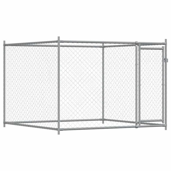 vidaXL Chenil avec portes Gris 6x2x1,5 m Acier galvanisé