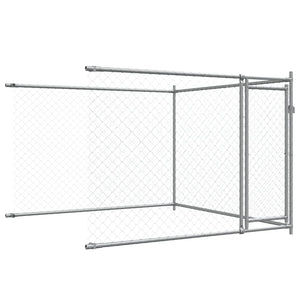 vidaXL Chenil avec portes Gris 6x2x1,5 m Acier galvanisé
