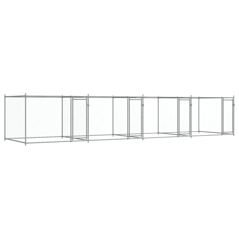 Hundezwinger mit Tür 8x2x1,5 m Grau