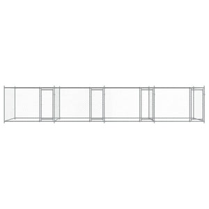 vidaXL Chenil pour chien avec portes Gris 8x2x1,5 m Acier galvanisé
