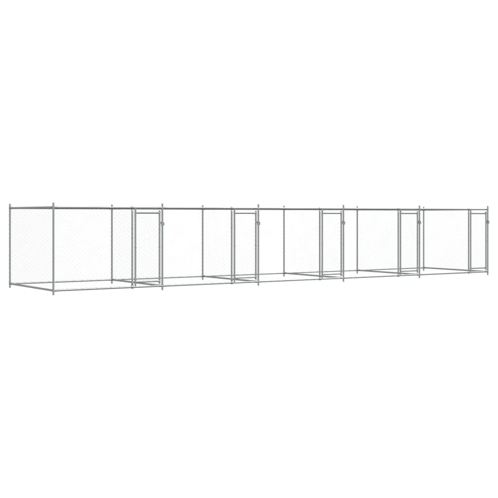 Hundezwinger mit Tür Grau 10x2x1,5m