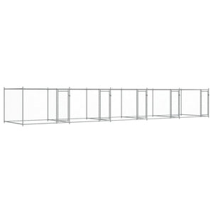 vidaXL Chenil pour chiens avec portes Gris 10x2x1,5 m Acier galvanisé