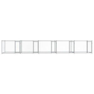 vidaXL Chenil pour chiens avec portes Gris 10x2x1,5 m Acier galvanisé