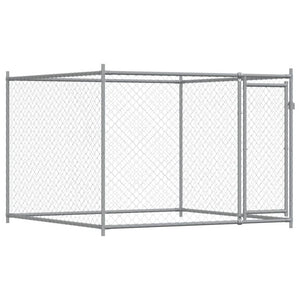 vidaXL Chenil pour chiens avec portes Gris 10x2x1,5 m Acier galvanisé