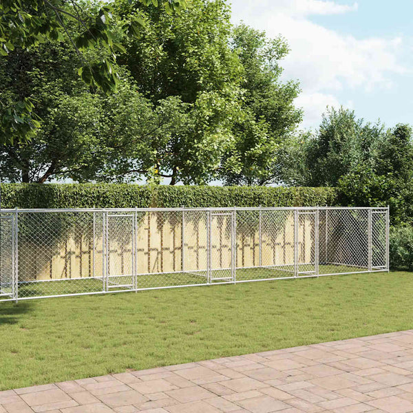 Hundezwinger Grau 12x2x1,5m Verzinkt