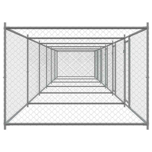 Hundezwinger Grau 12x2x1,5m Verzinkt