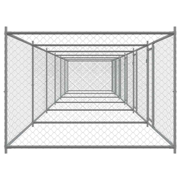 Hundezwinger Grau 12x2x1,5m Verzinkt