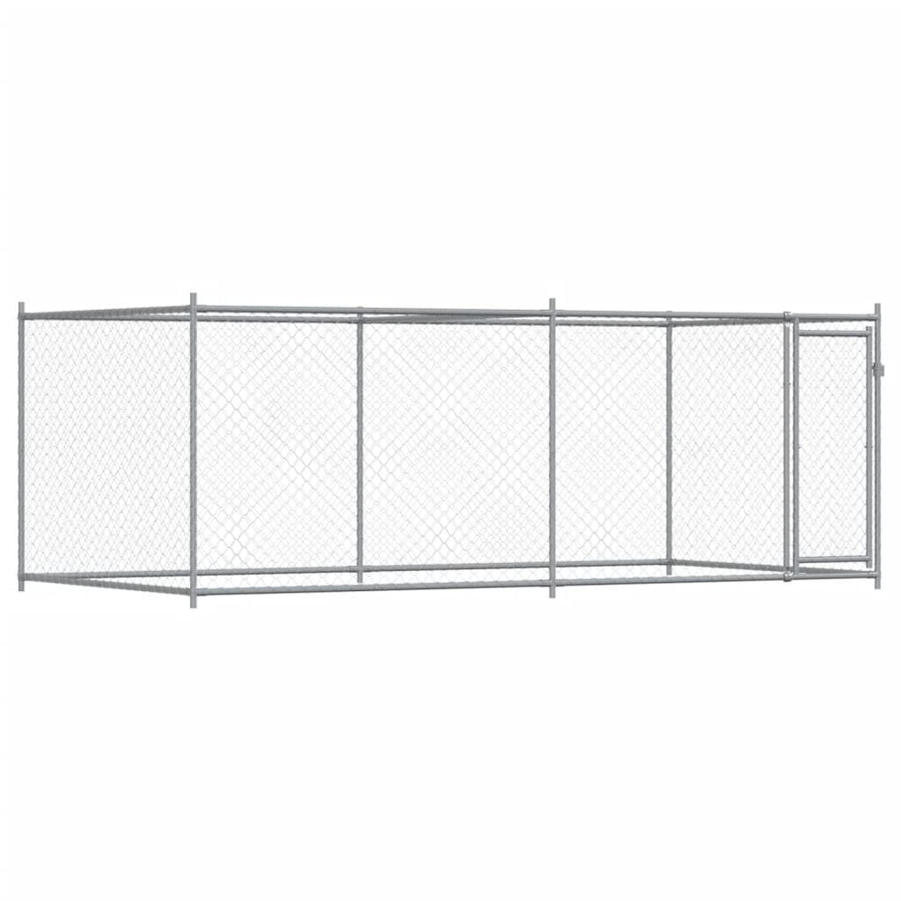 Hundezwinger mit Tür 4x2x1,5m Grau