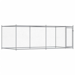 Hundezwinger mit Tür 4x2x1,5m Grau