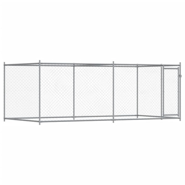 Hundezwinger mit Tür 4x2x1,5m Grau