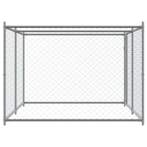 Hundezwinger mit Tür 4x2x1,5m Grau