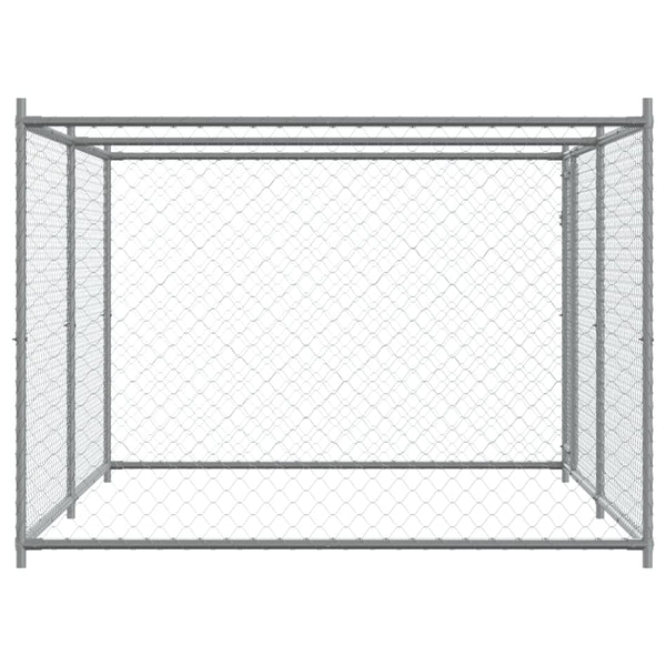Hundezwinger mit Tür 4x2x1,5m Grau