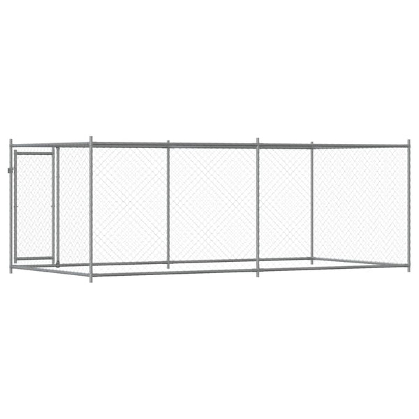 Hundezwinger mit Tür 4x2x1,5m Grau
