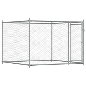 Hundezwinger mit Tür 4x2x1,5m Grau