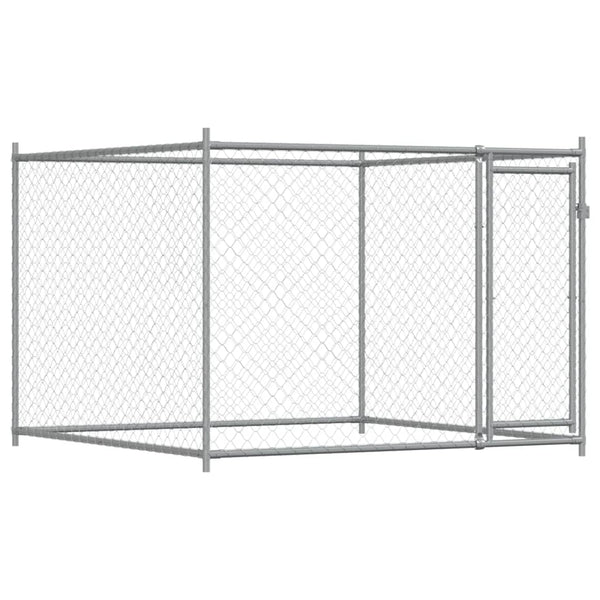 Hundezwinger mit Tür 4x2x1,5m Grau