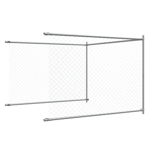 Hundezwinger mit Tür 4x2x1,5m Grau