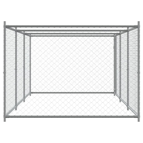 vidaXL Chenil avec porte Gris 6x2x1,5 m Acier galvanisé